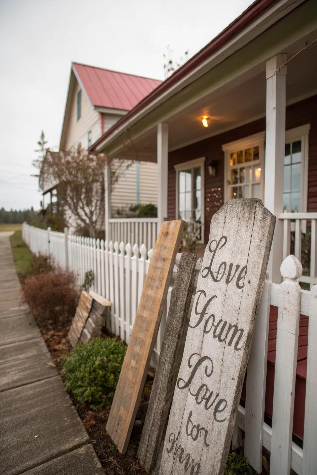 Inspirational wooden signs add a personal touch to your decor.