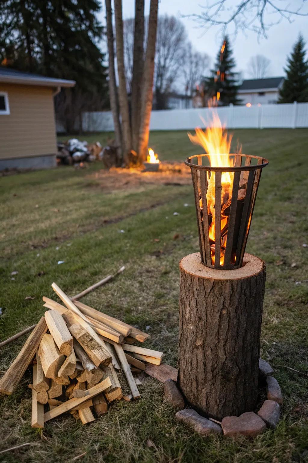 A simple Swedish Torch setup perfect for gatherings.