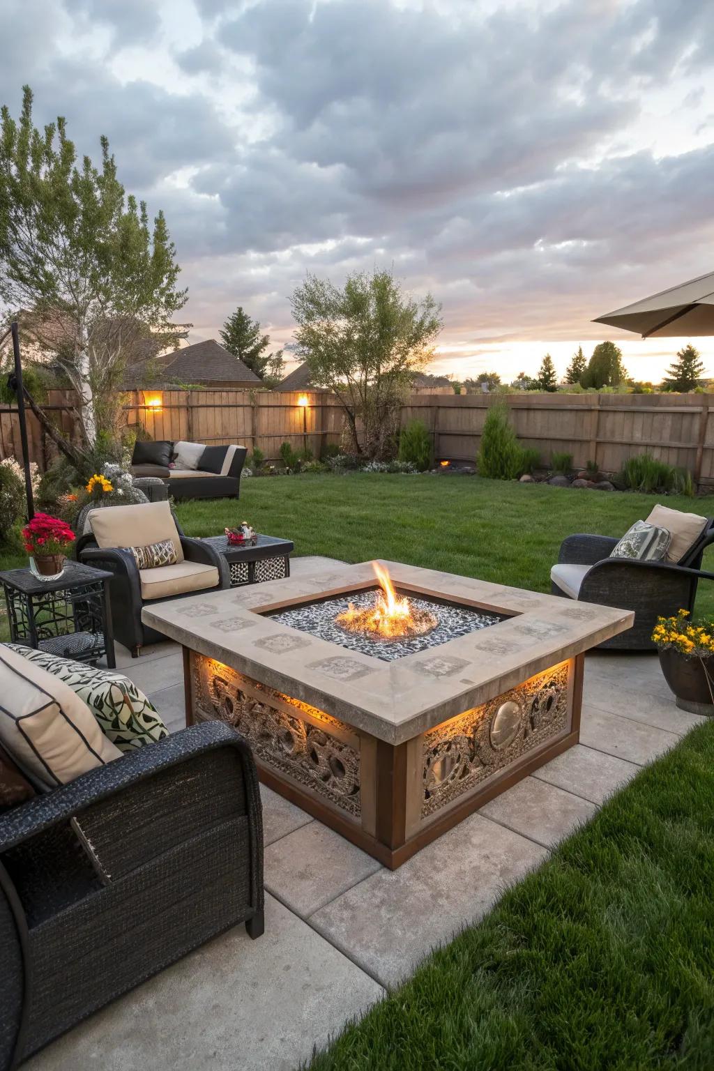 A custom fire table that reflects personal style and creativity.