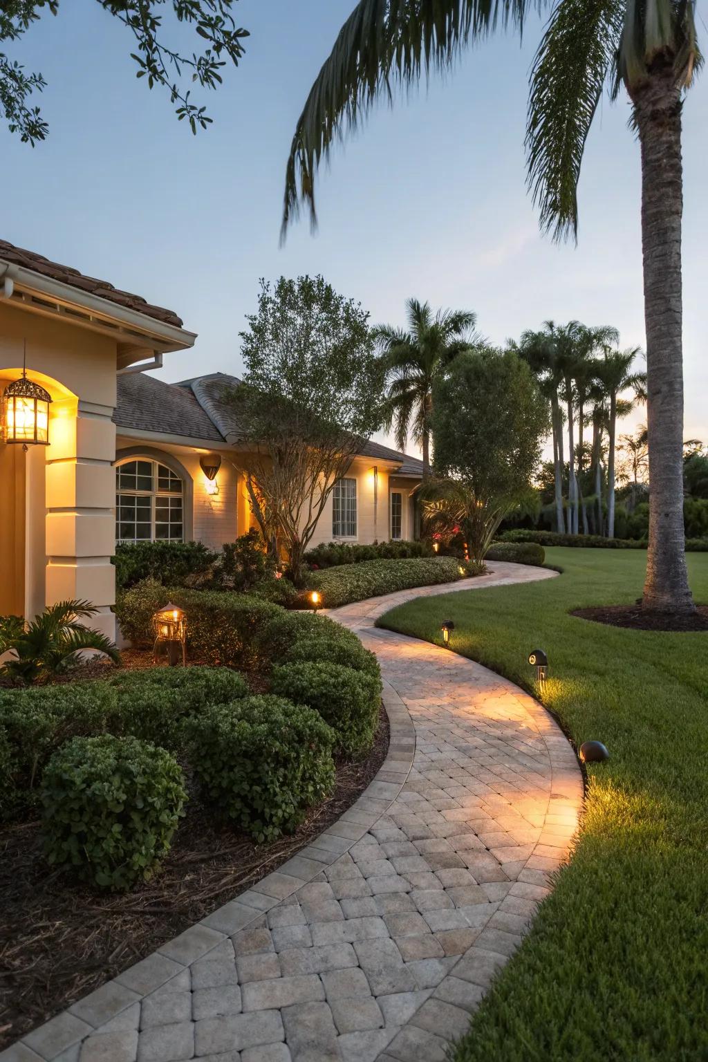 Outdoor lighting that creates a magical evening atmosphere.