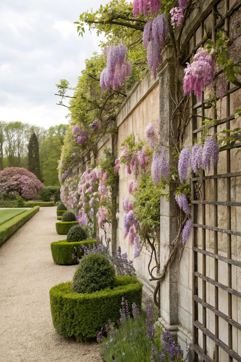 Vertical vines add lushness without taking up precious ground space.