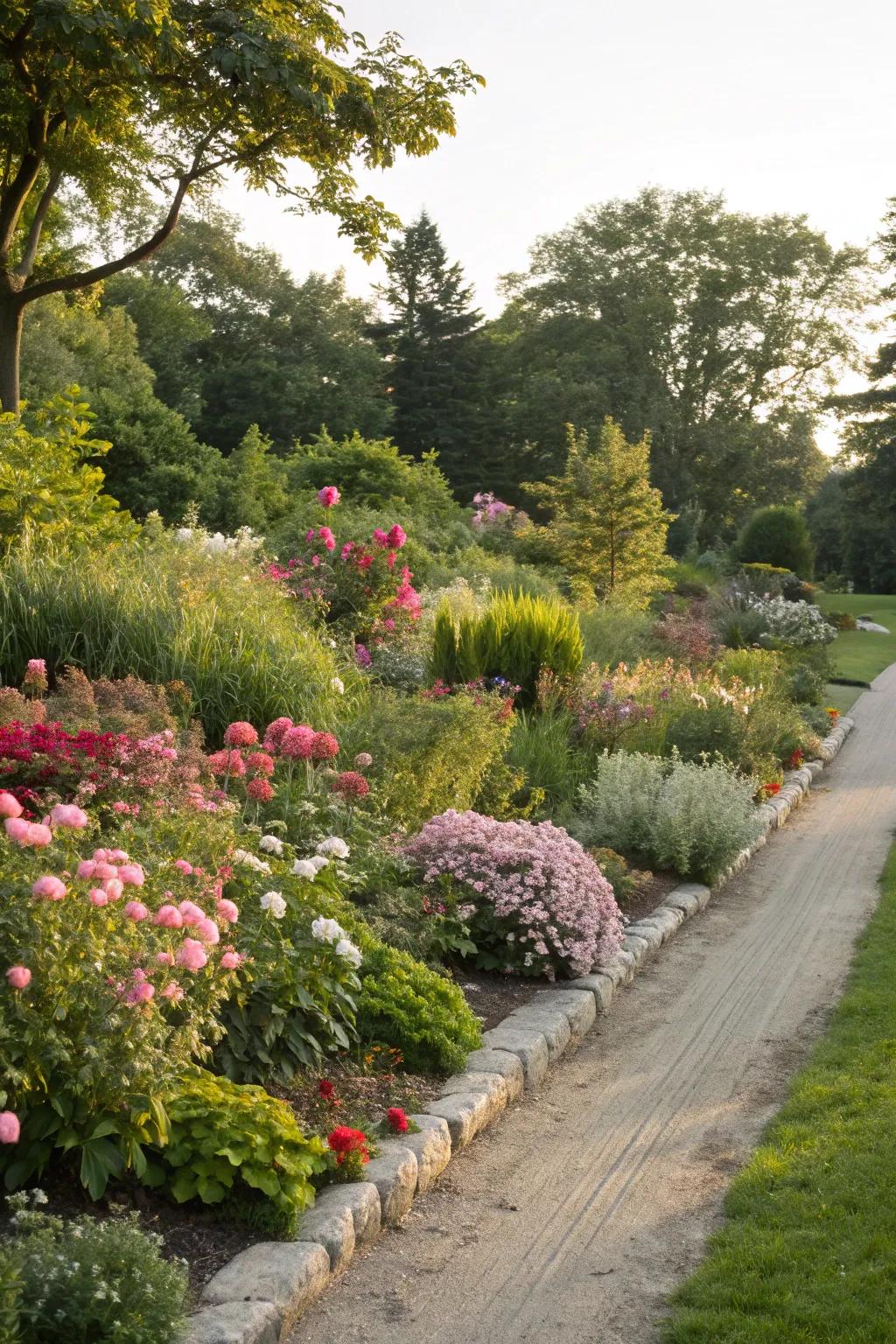 Soft and natural with living edges for flower beds.