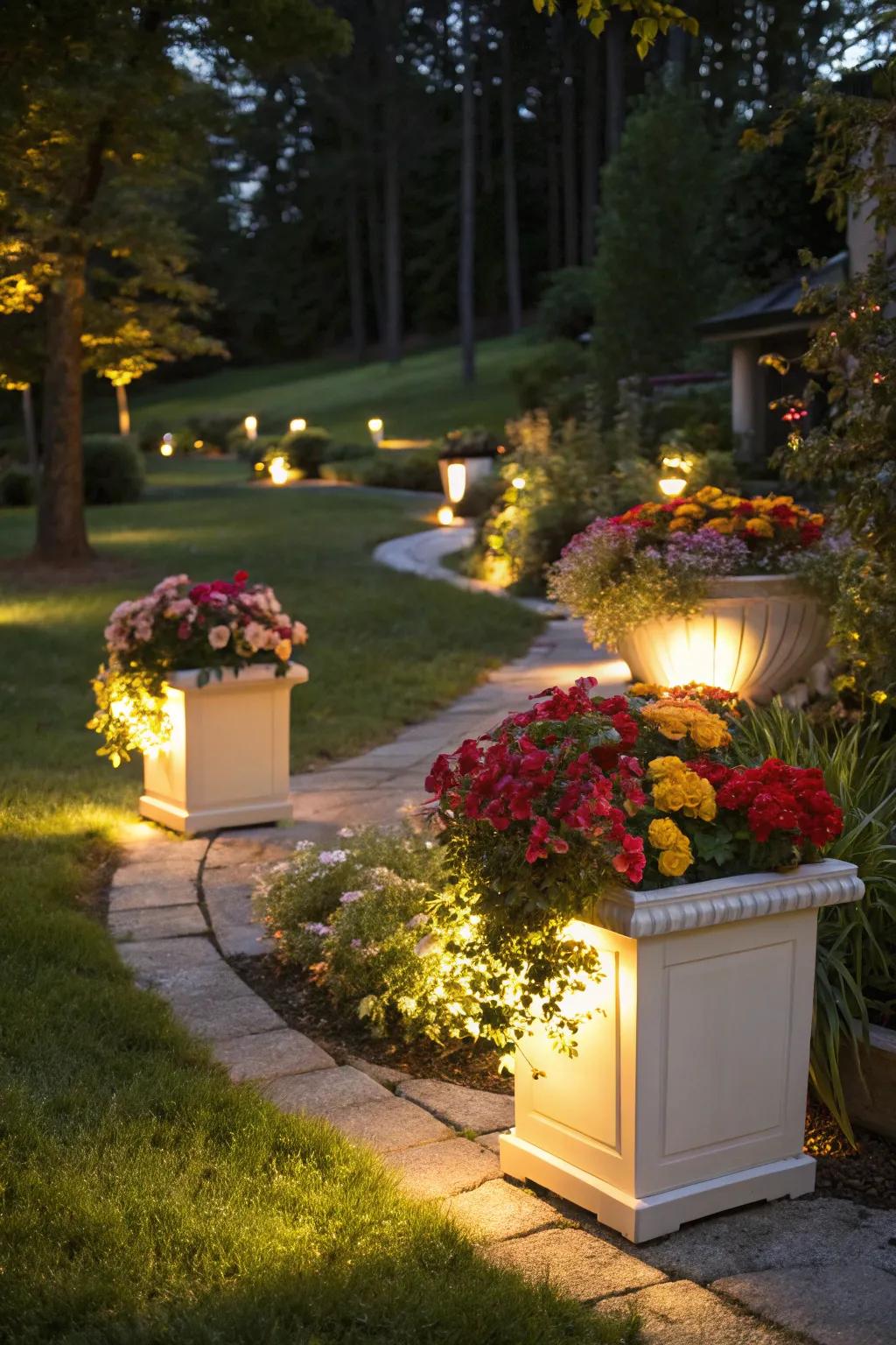 Innovate with lighted planters.