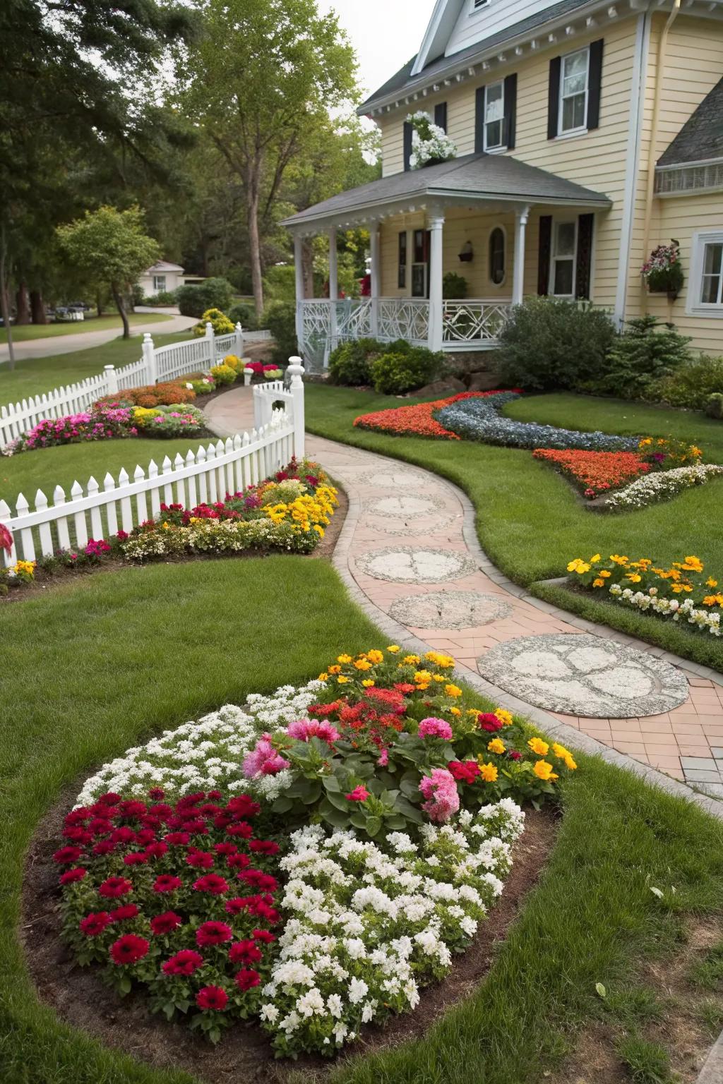 Patterned planting adds an artistic and playful element to your garden.