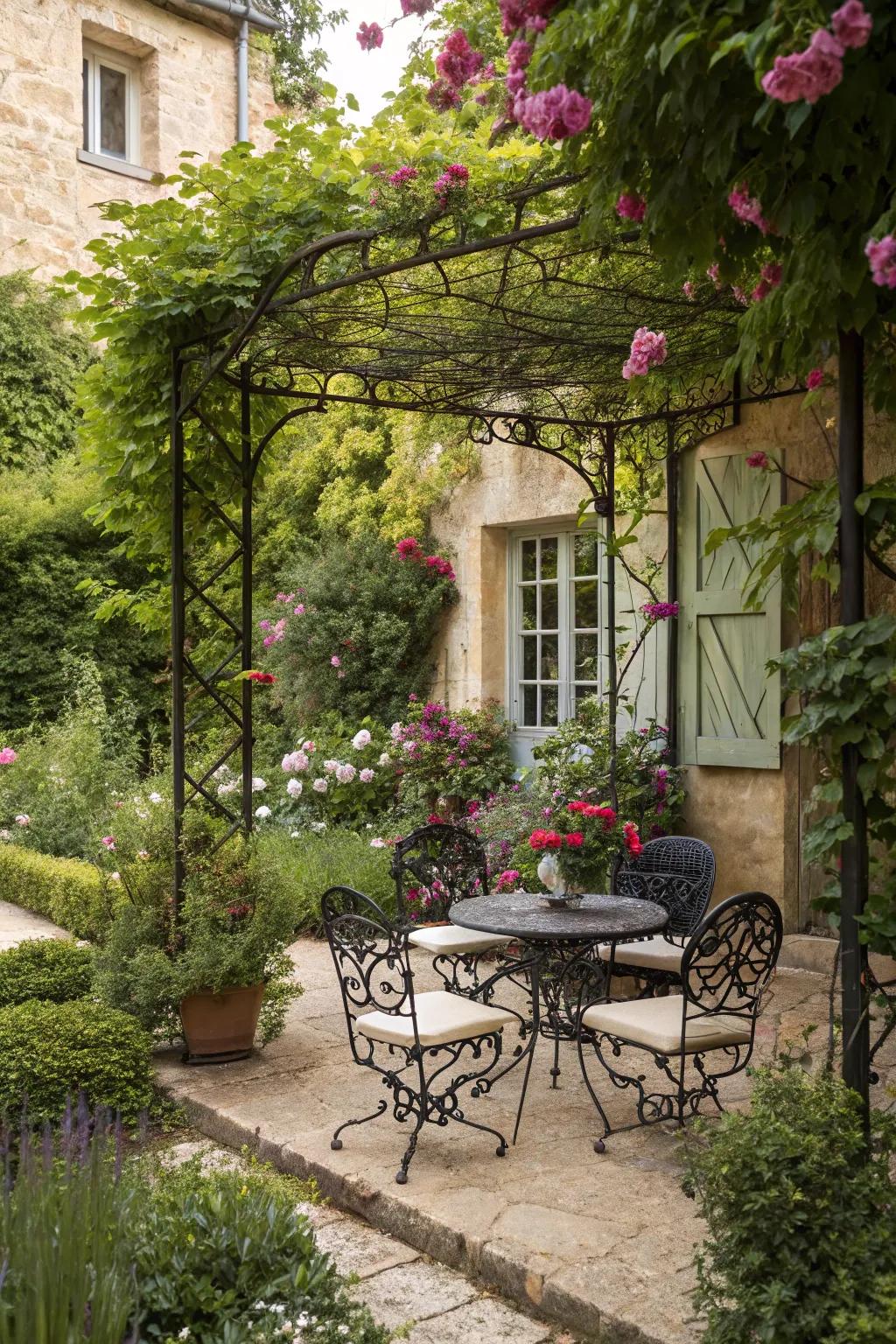 Wrought iron furniture for timeless elegance.