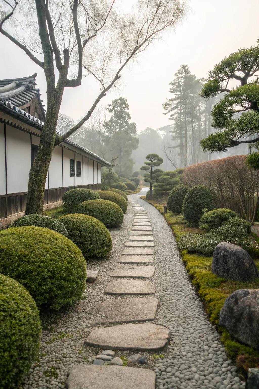 Find tranquility with a Zen-inspired garden path.