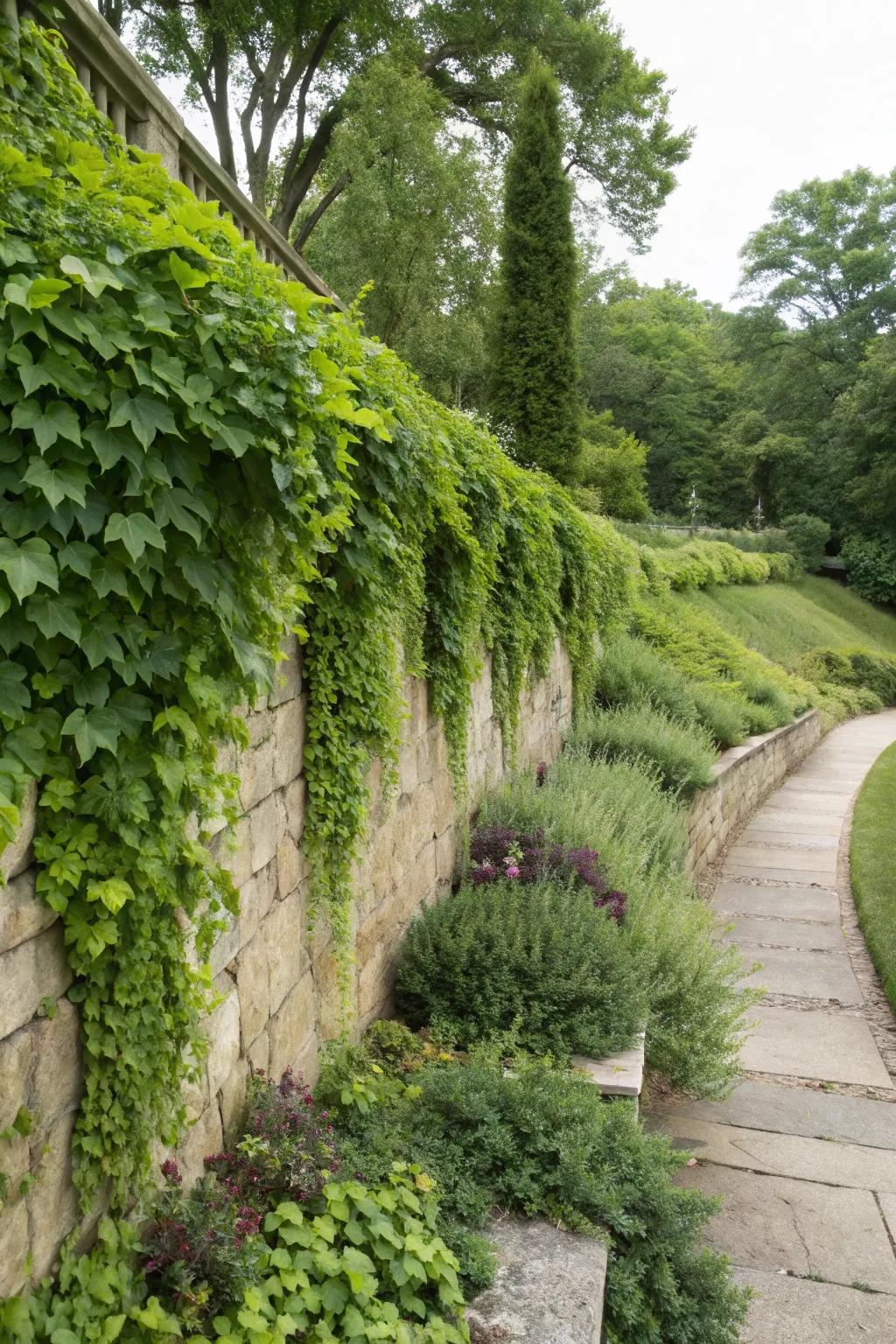 A living wall adds life and texture.