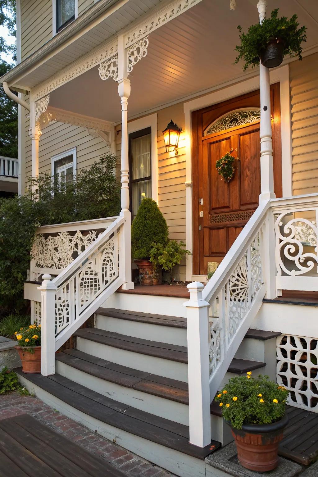 Updated railings and steps enhance the overall look of your porch.
