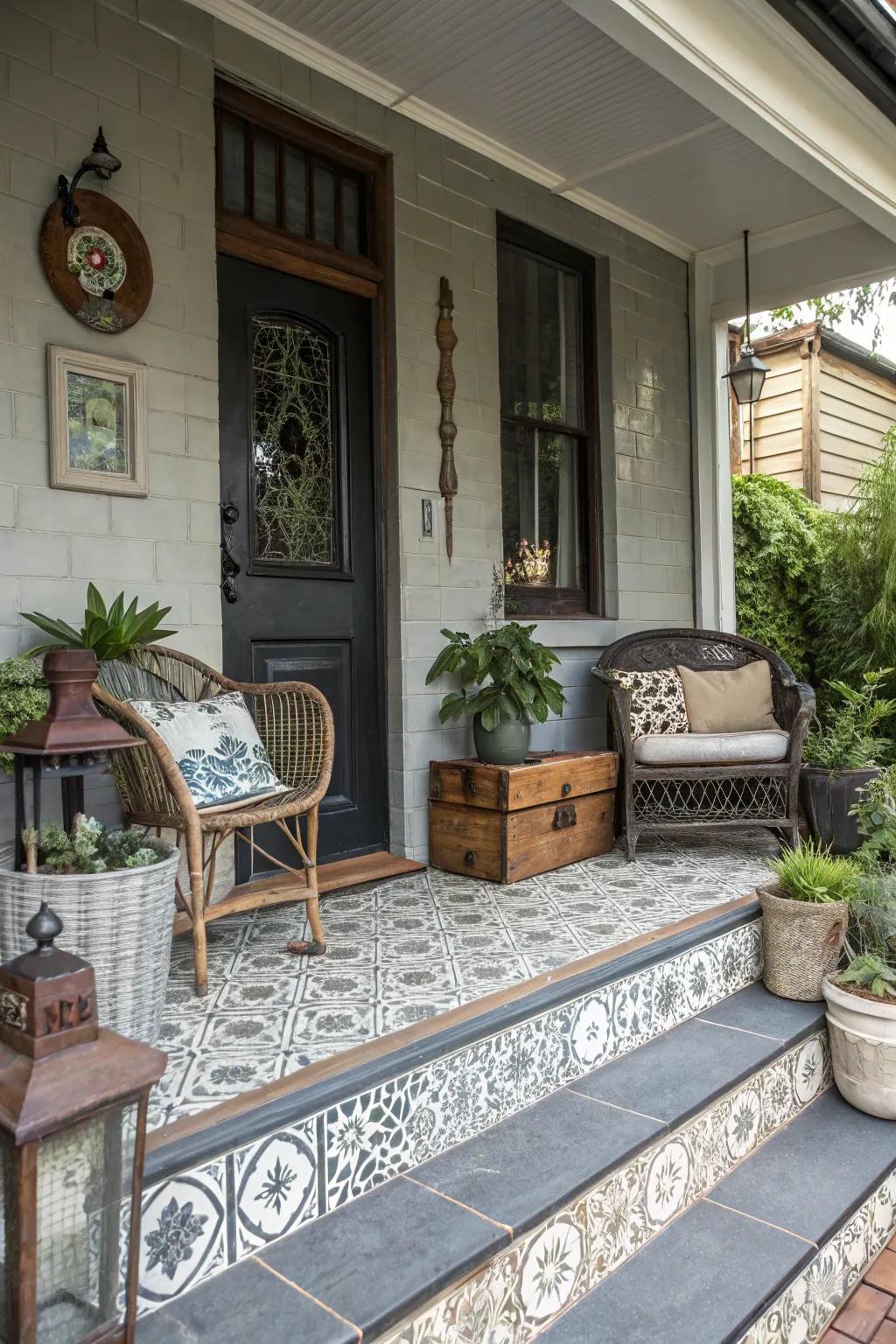 A harmonious blend of modern and traditional tile designs.