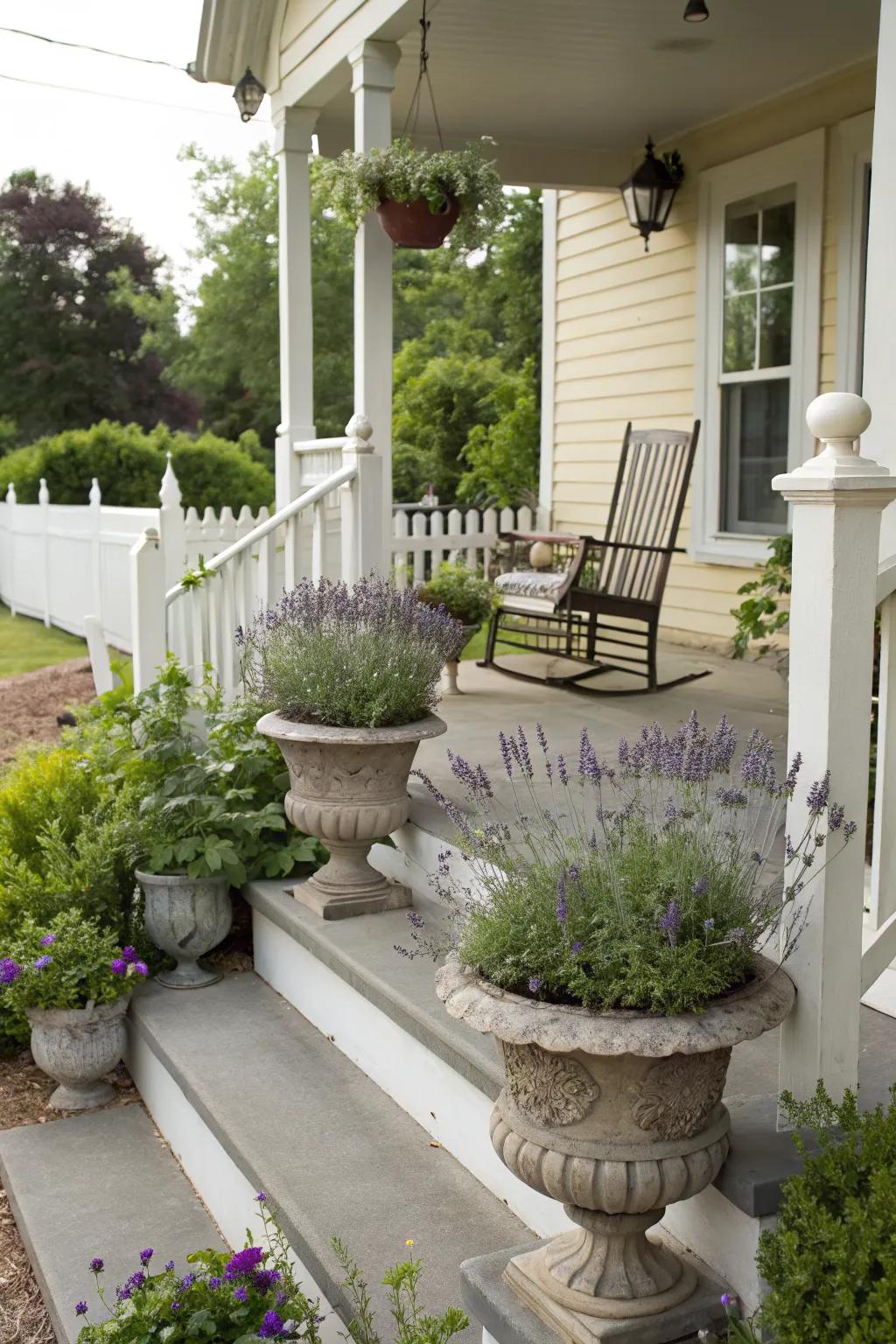 Lavender and herbs bring a cozy, fragrant charm.