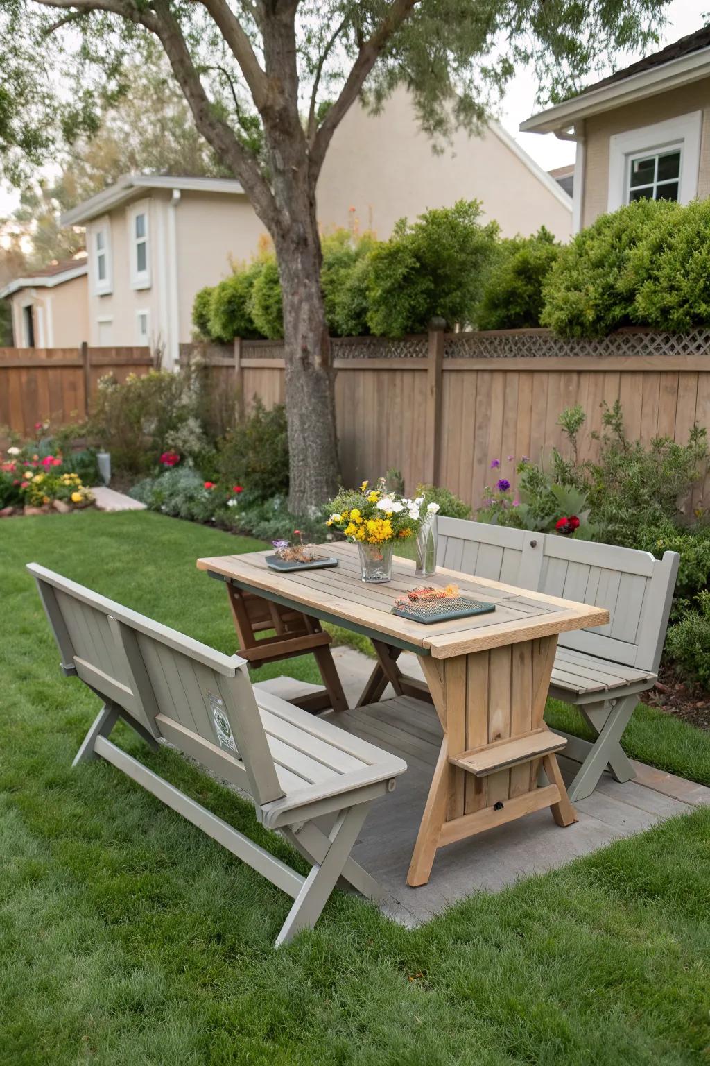 Versatility at its best with a convertible bench.