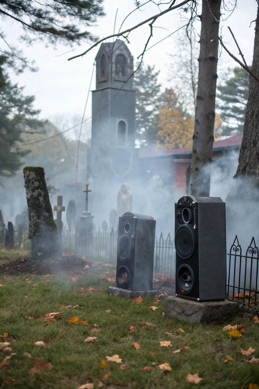 A haunting soundtrack enhances the eerie atmosphere.