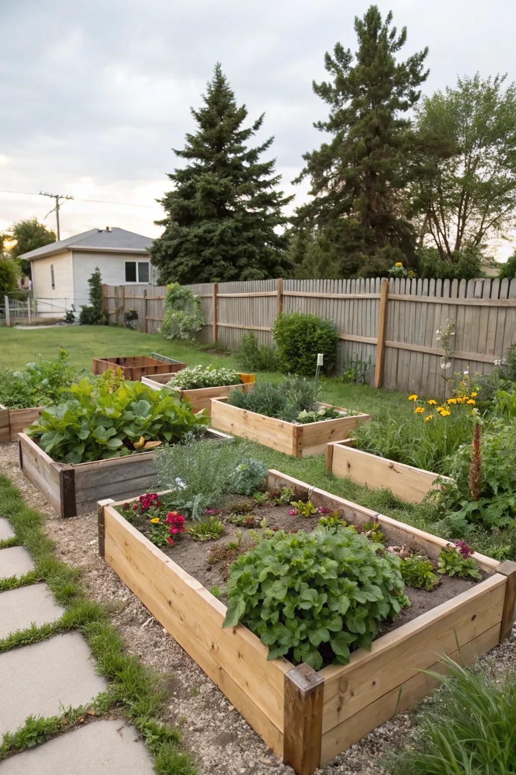 Raised beds offer elevation and privacy in your yard.