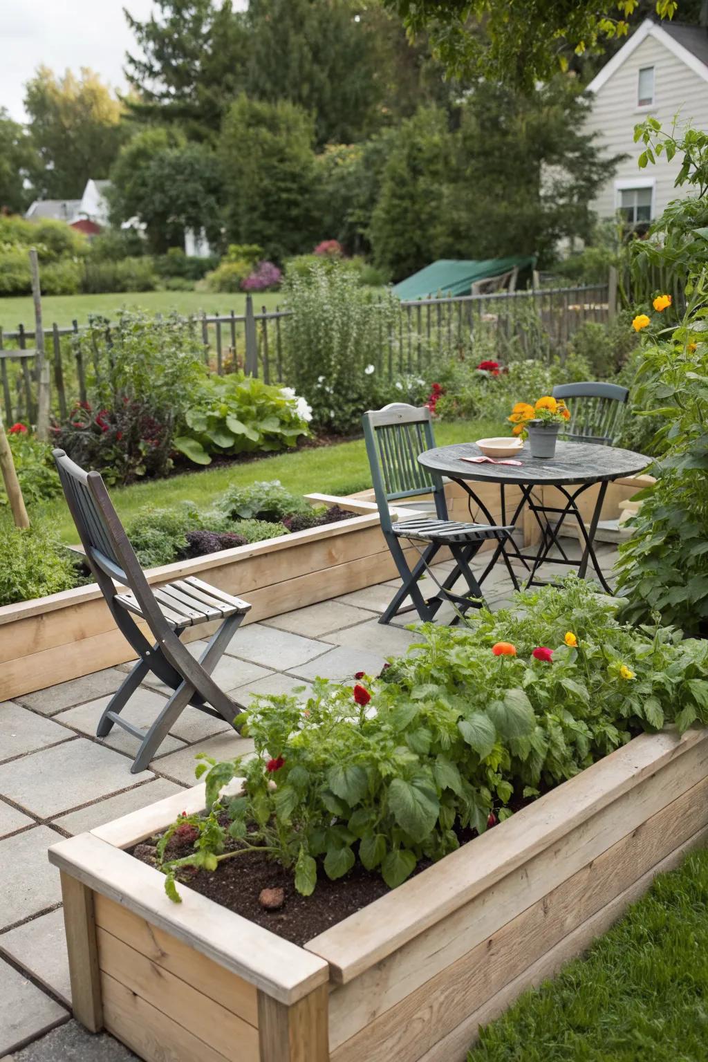 Relax and grow with a vegetable garden seat.