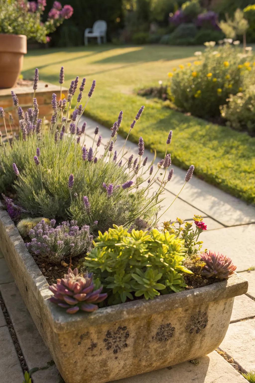 A drought-resistant garden that thrives in the sun.