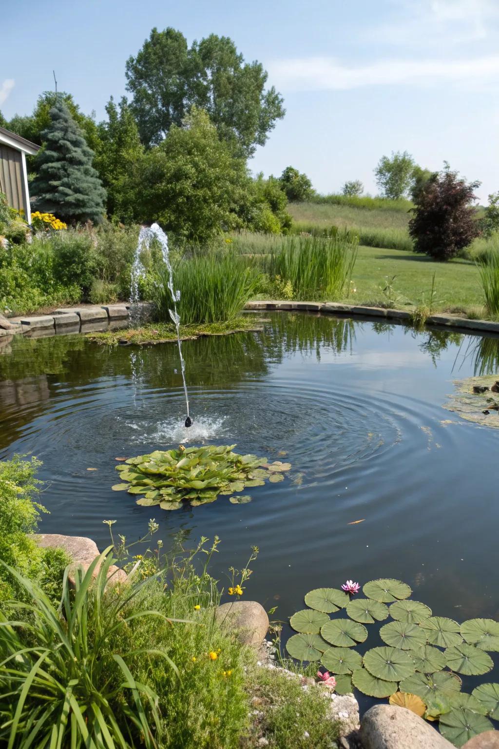 Enhance tranquility with a soothing water feature.