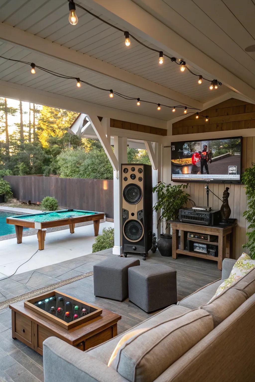 A vibrant entertainment hub for unforgettable poolside parties.