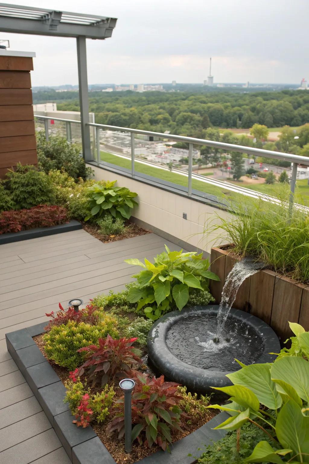 Enhance relaxation with a calming water feature.