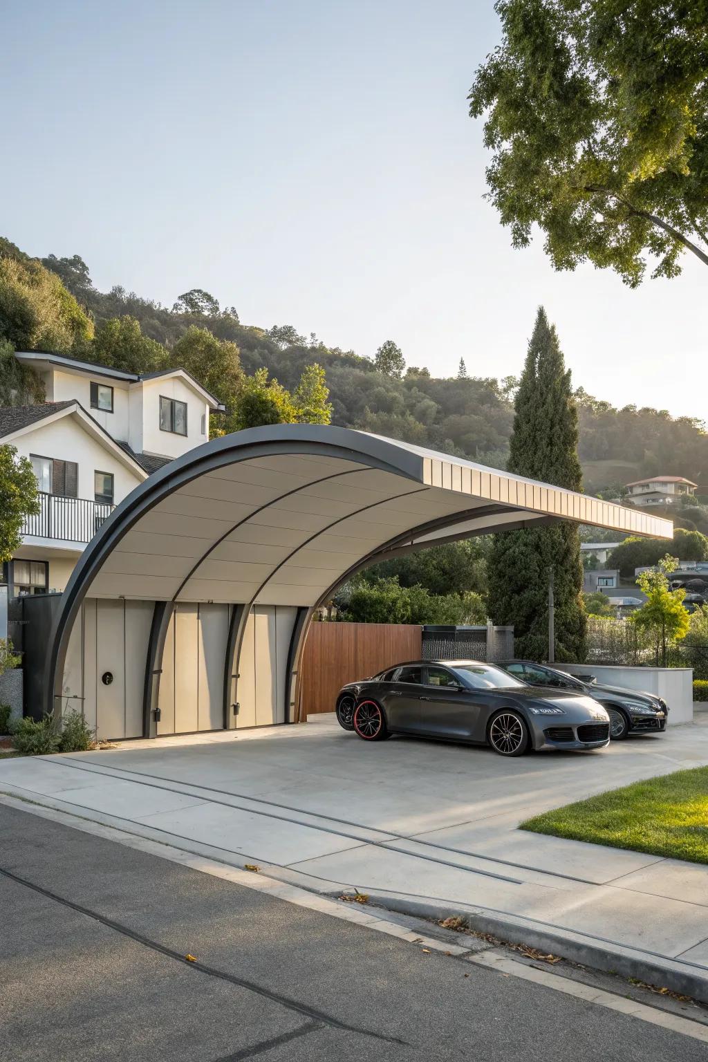Add futuristic flair with a curved roof.
