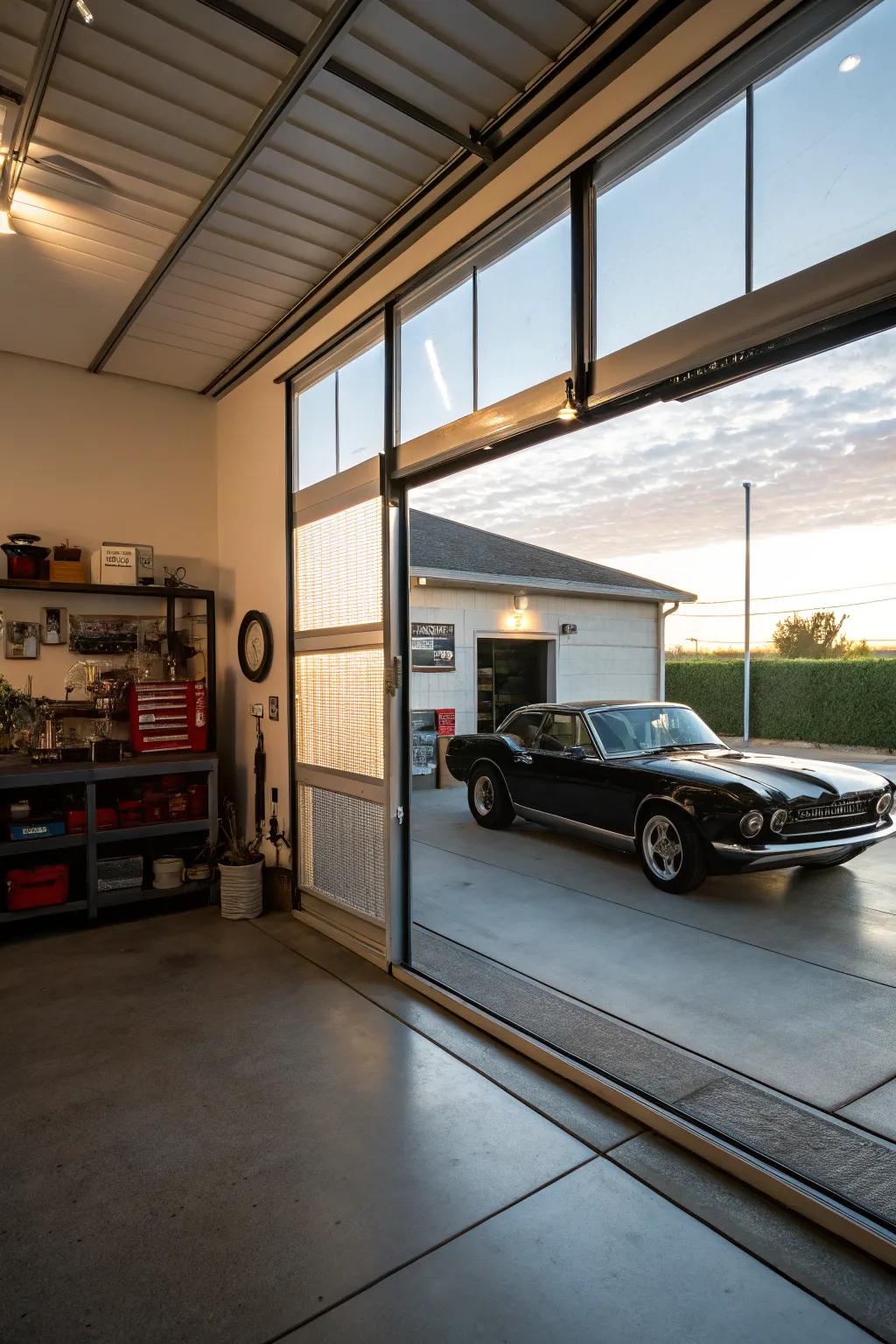 Tinted windows for a cooler, glare-free garage.