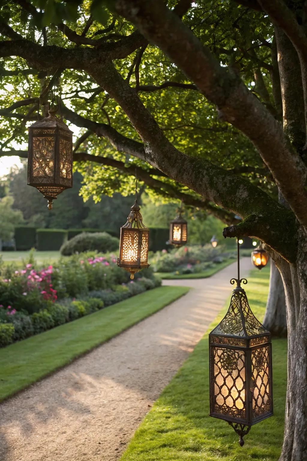 Add an exotic flair with hanging lanterns.