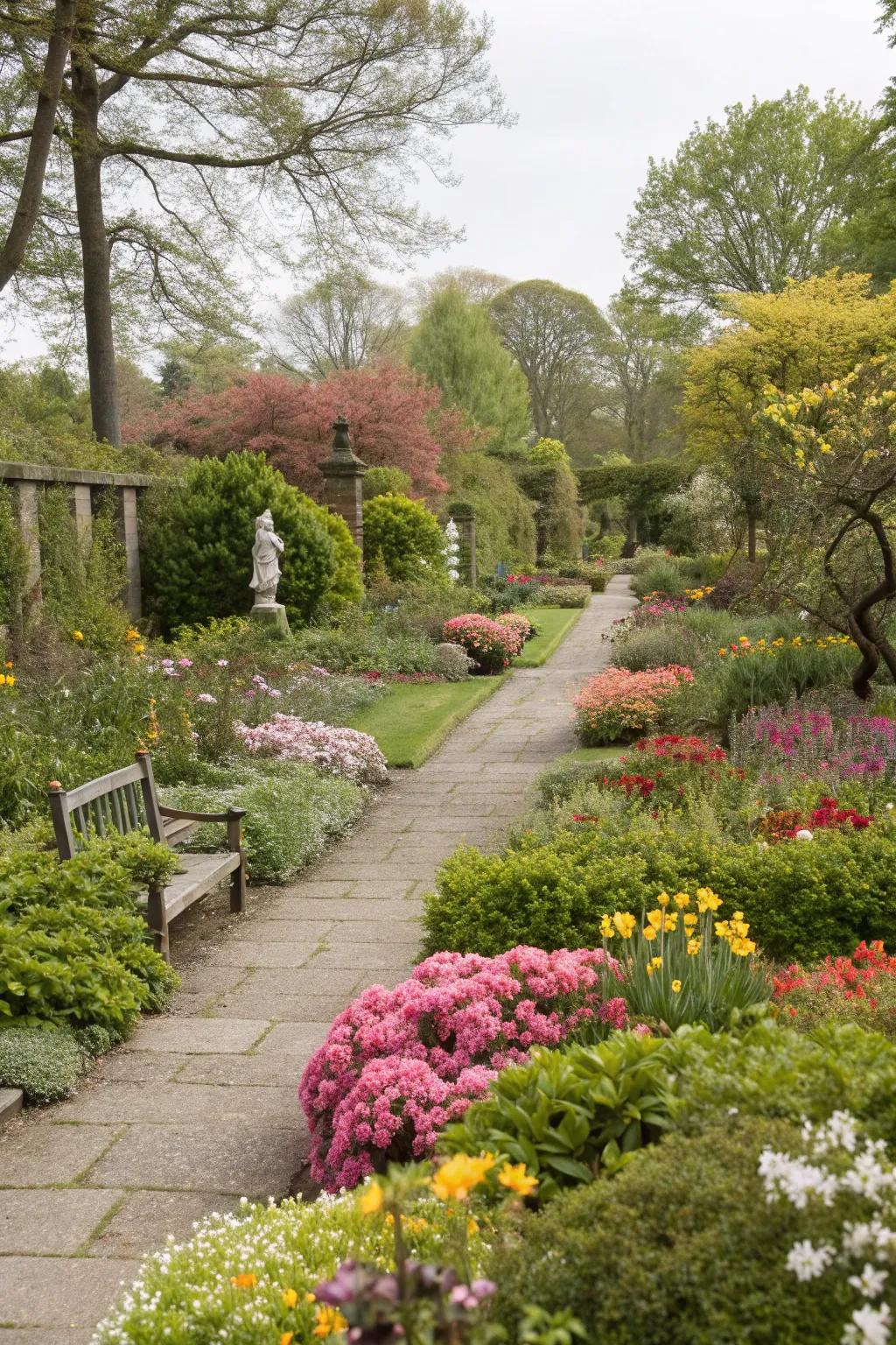 Seasonal planting keeping the garden fresh and dynamic.