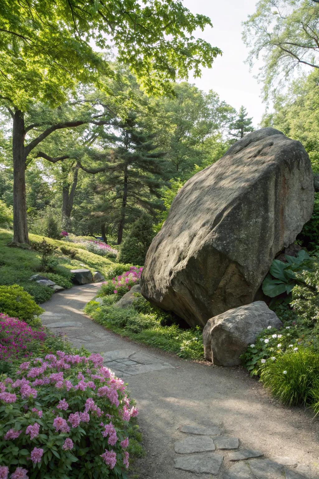 A large rock can become a striking natural sculpture.