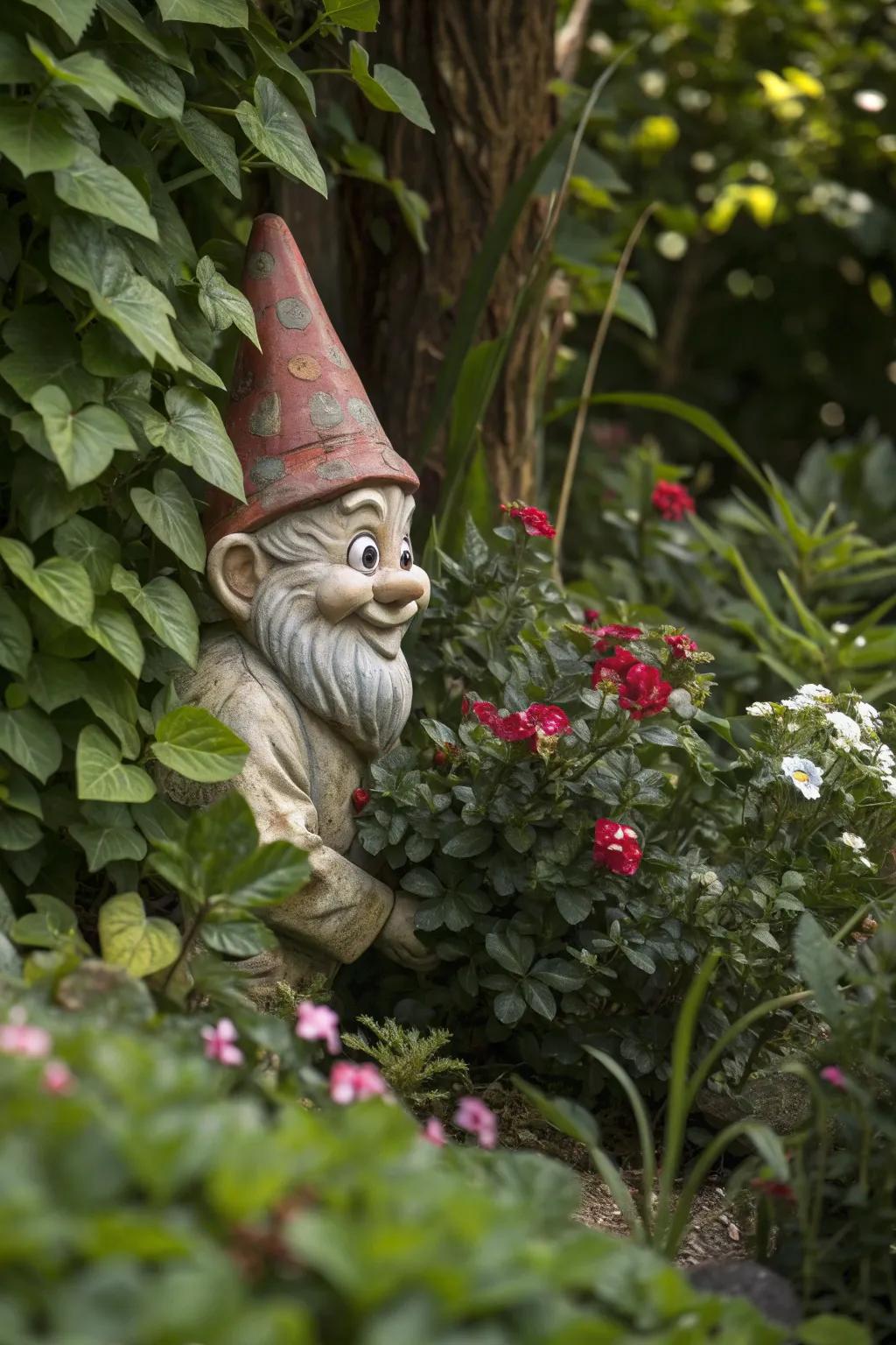 Hidden statues offer delightful surprises in your garden.