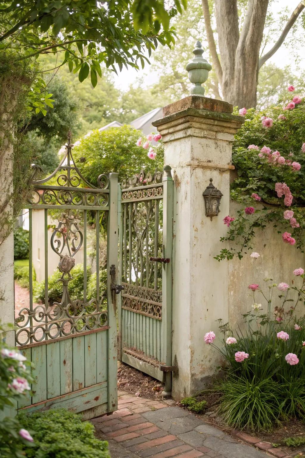 Vintage gates evoke charm and a sense of history.