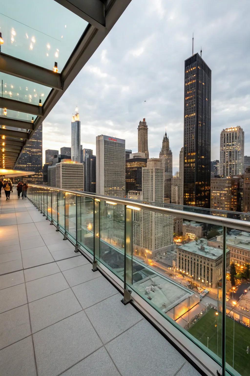 Frame your city views with stunning glass railings.