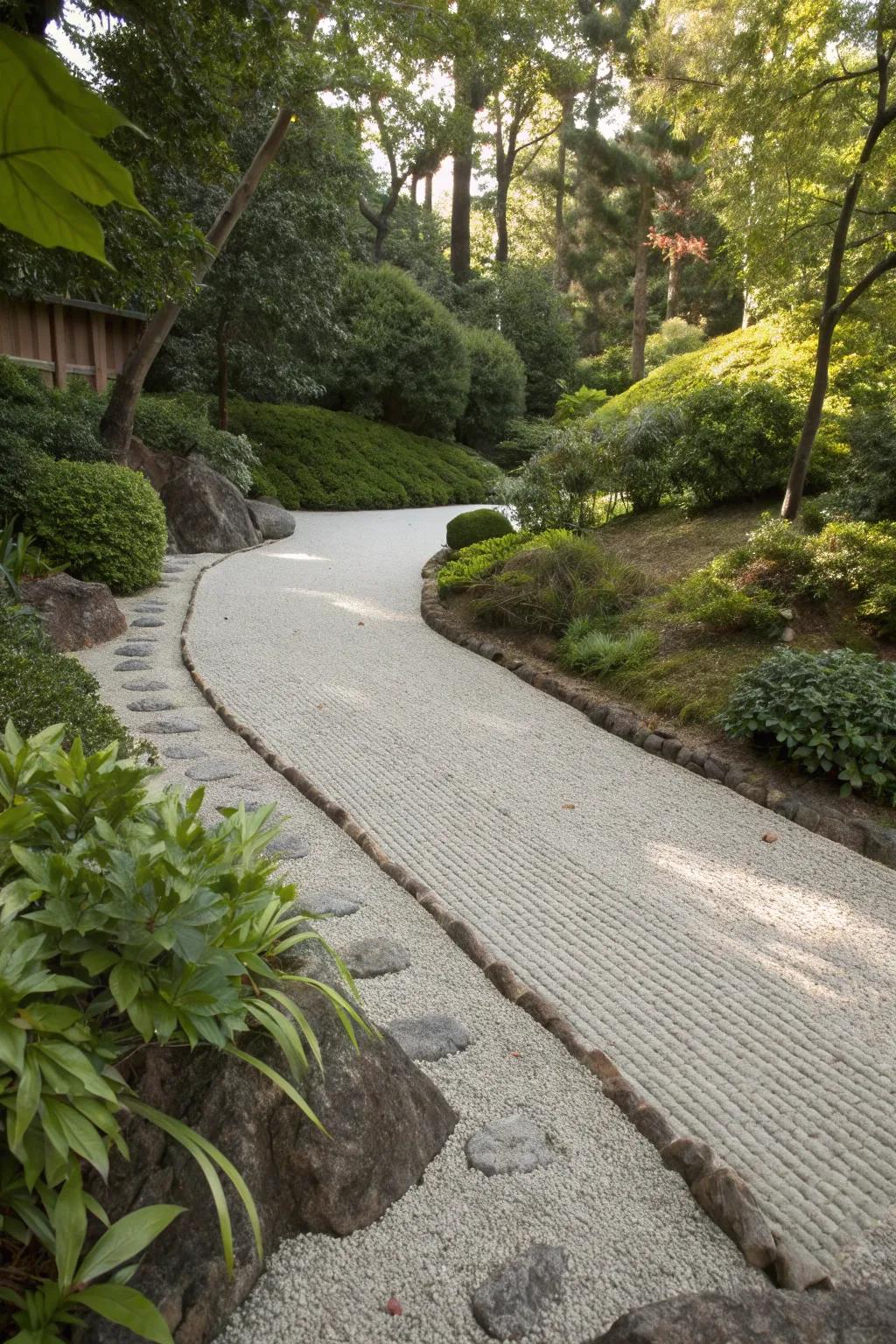Gravel yard designed for effective drainage.