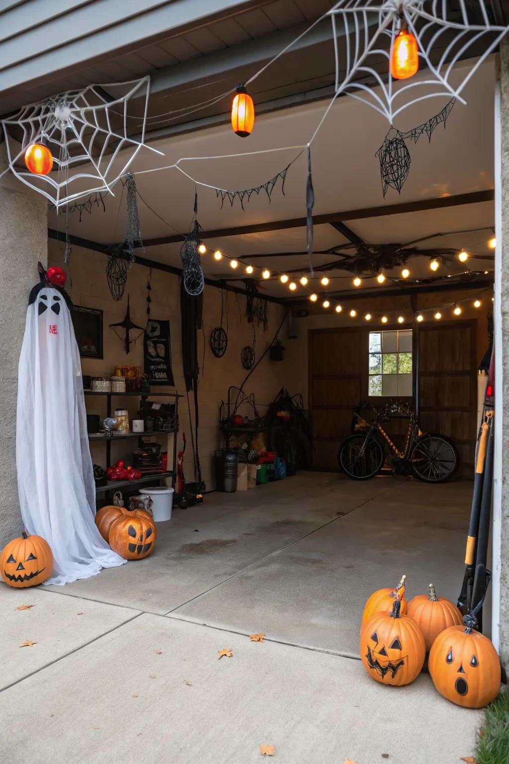 Capture attention with interactive Halloween displays in your garage.