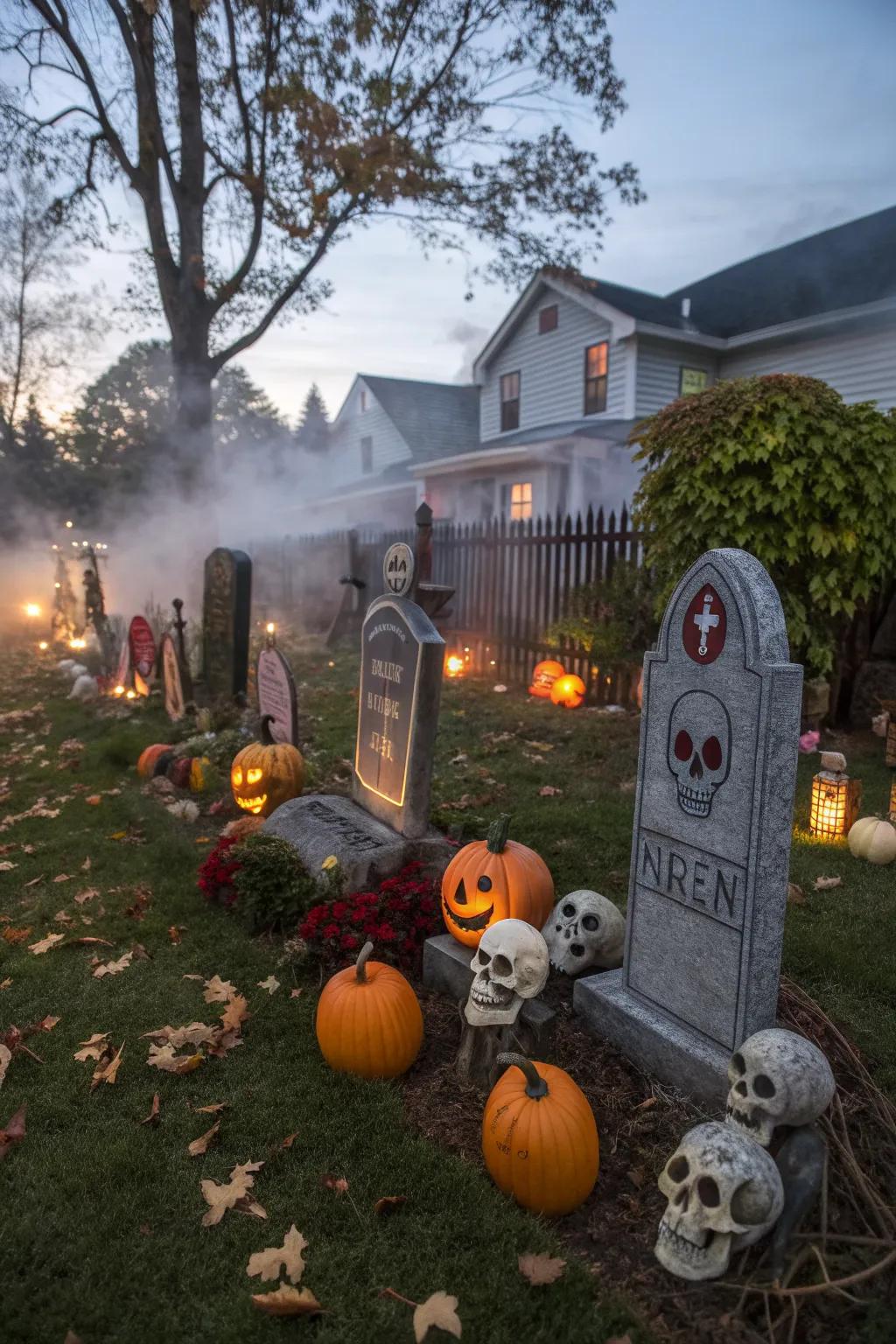 Personalized gravestones make your Halloween decor uniquely yours.