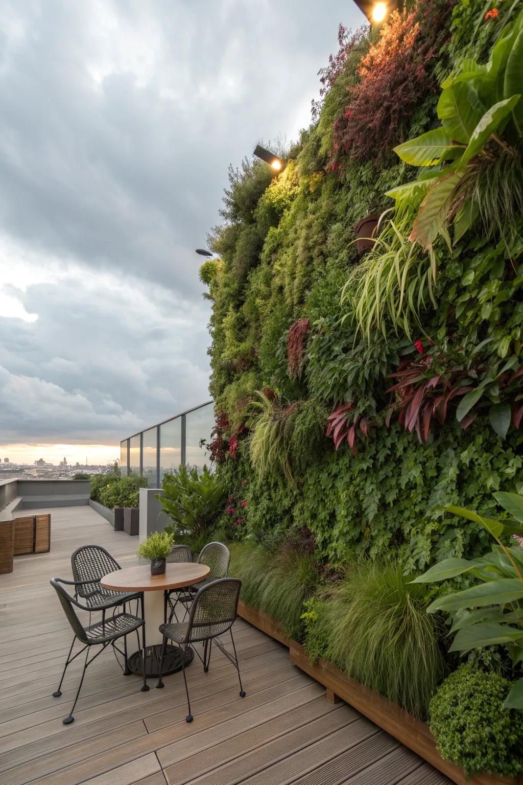 Living walls add greenery and life to vertical spaces.