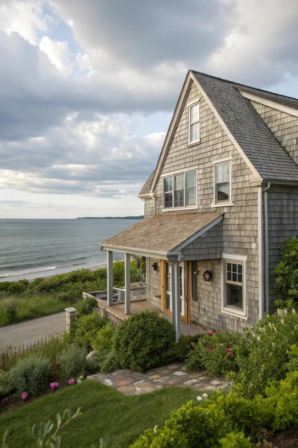 Shake cladding adds texture and coastal charm.