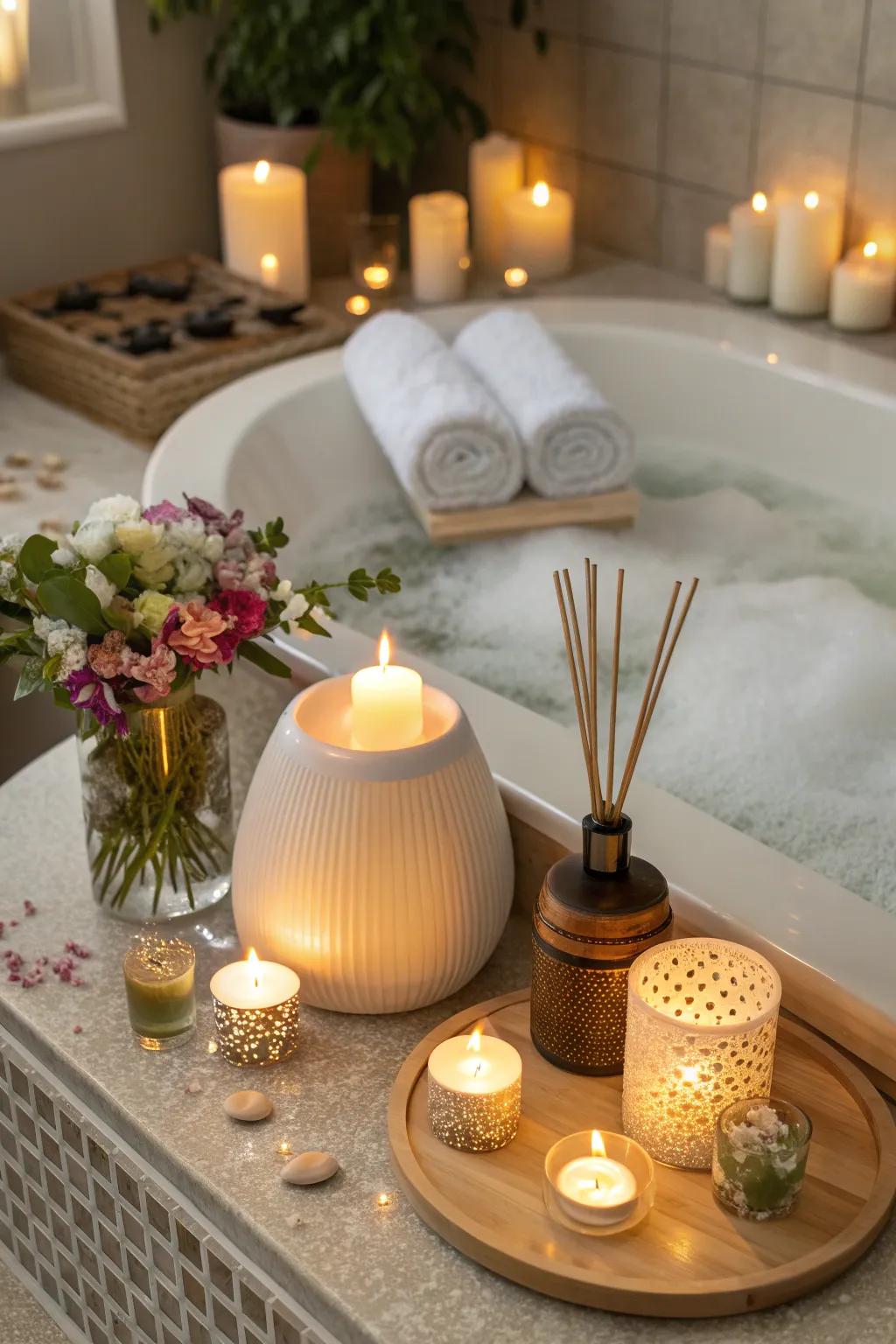 Scented elements create a soothing atmosphere in your spa.