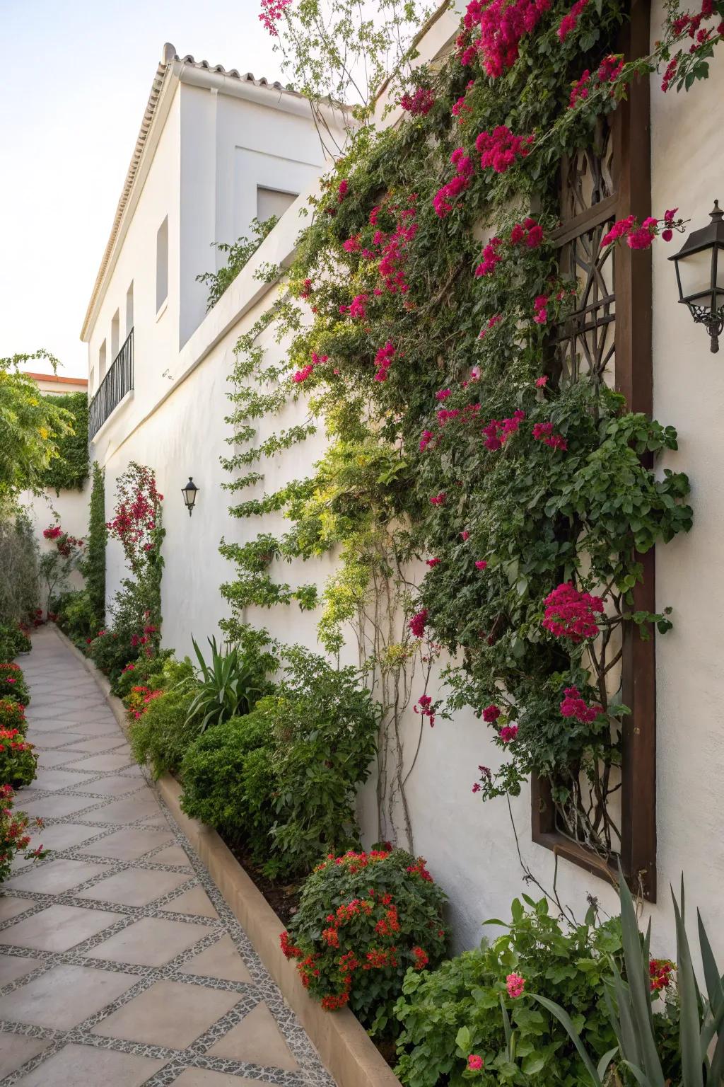 Vertical gardens make use of wall space creatively.