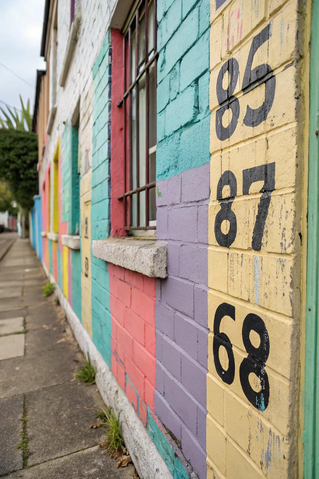 Stencils add an artistic and customizable flair to house numbers.