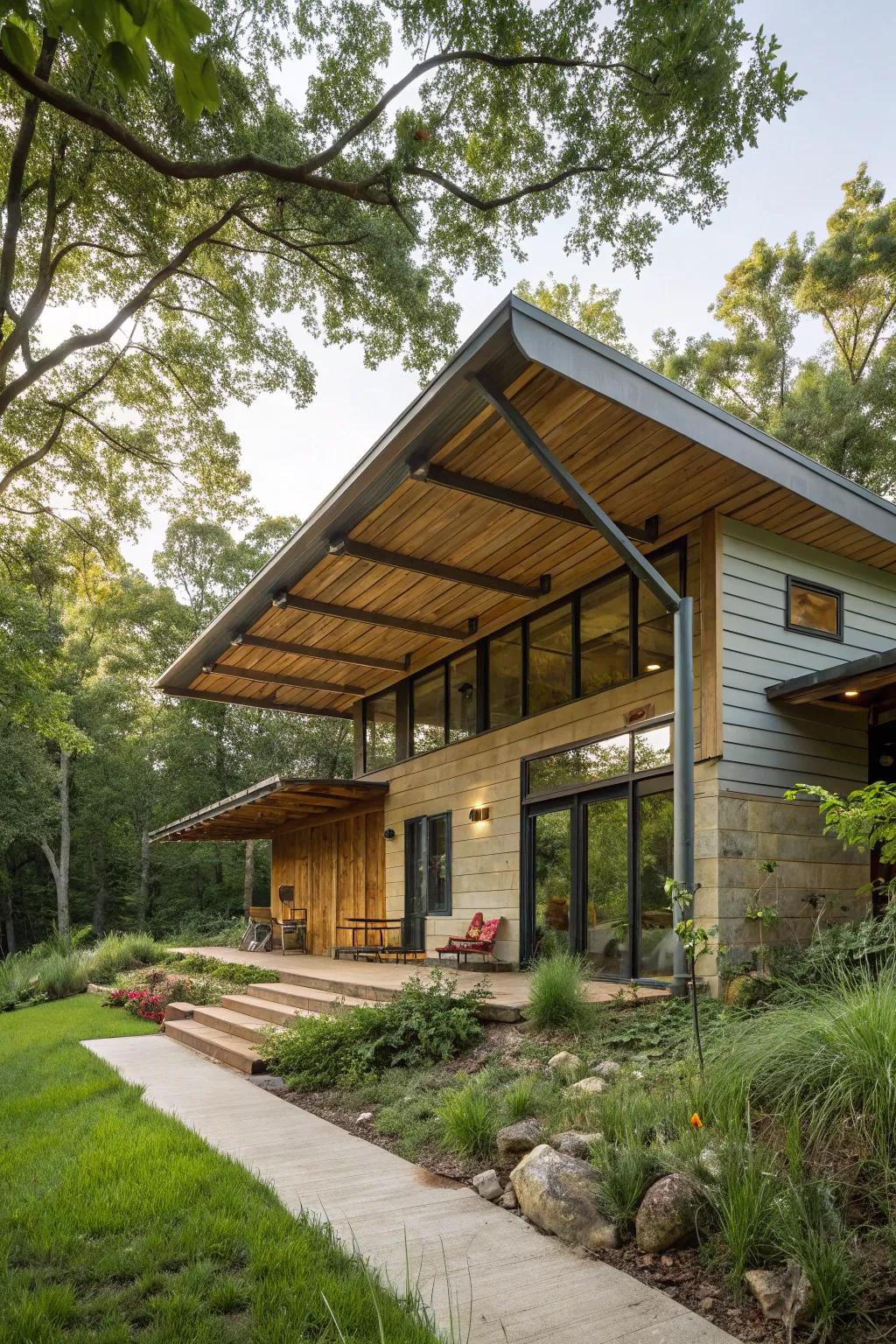 A sustainable overhang that combines style with eco-consciousness.