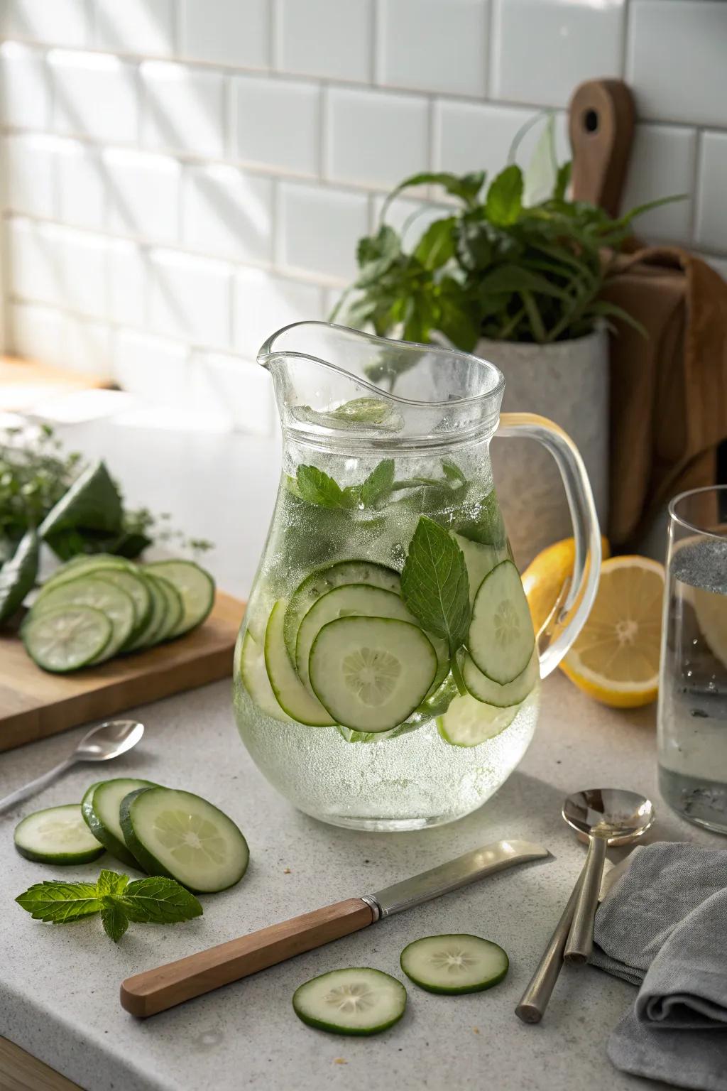 Stay refreshed with infused water.