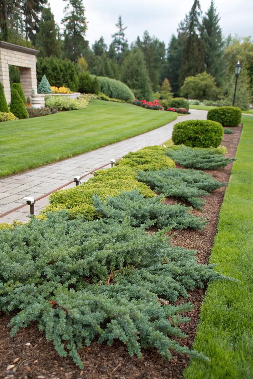 Creeping juniper offering a lush and evergreen ground cover solution.