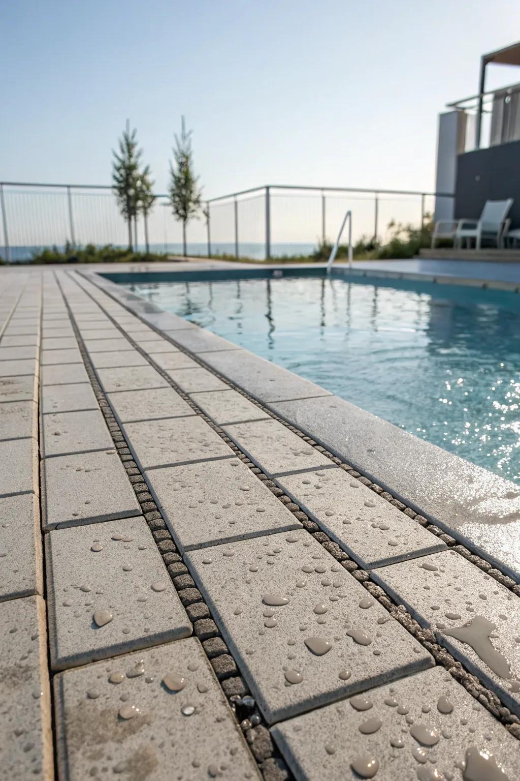 Opt for eco-friendly drainage with permeable pavers.