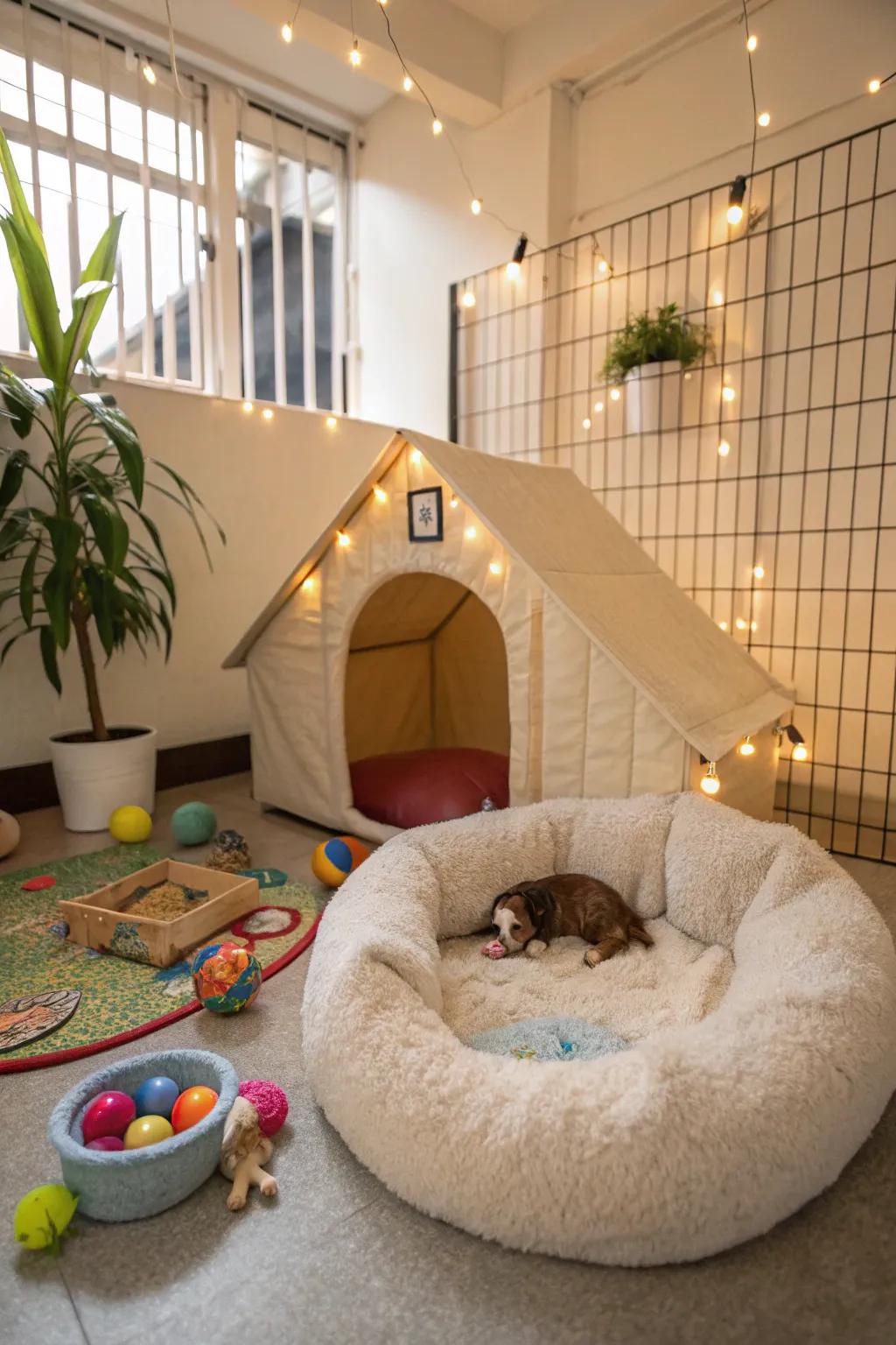 An inviting indoor space for relaxation and play.
