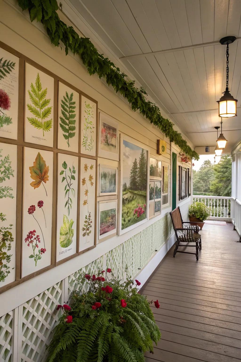 Nature-inspired art brings the beauty of the outdoors into your porch.