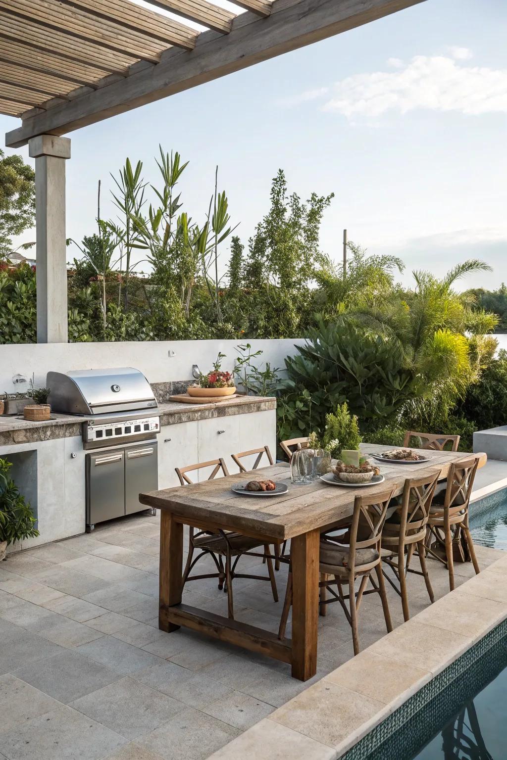 A culinary delight: an outdoor kitchen in place of a pool.