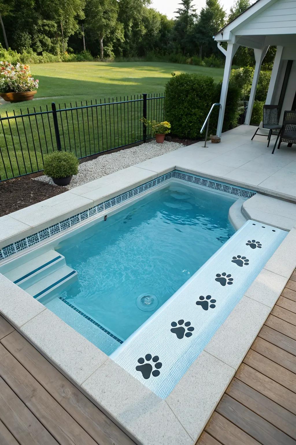 Include your pets in the fun with a pet-friendly pool design.