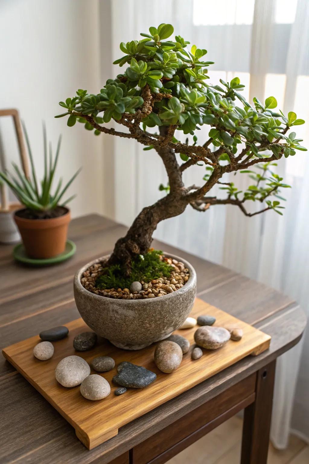 Add elegance to your home with bonsai jade plants.