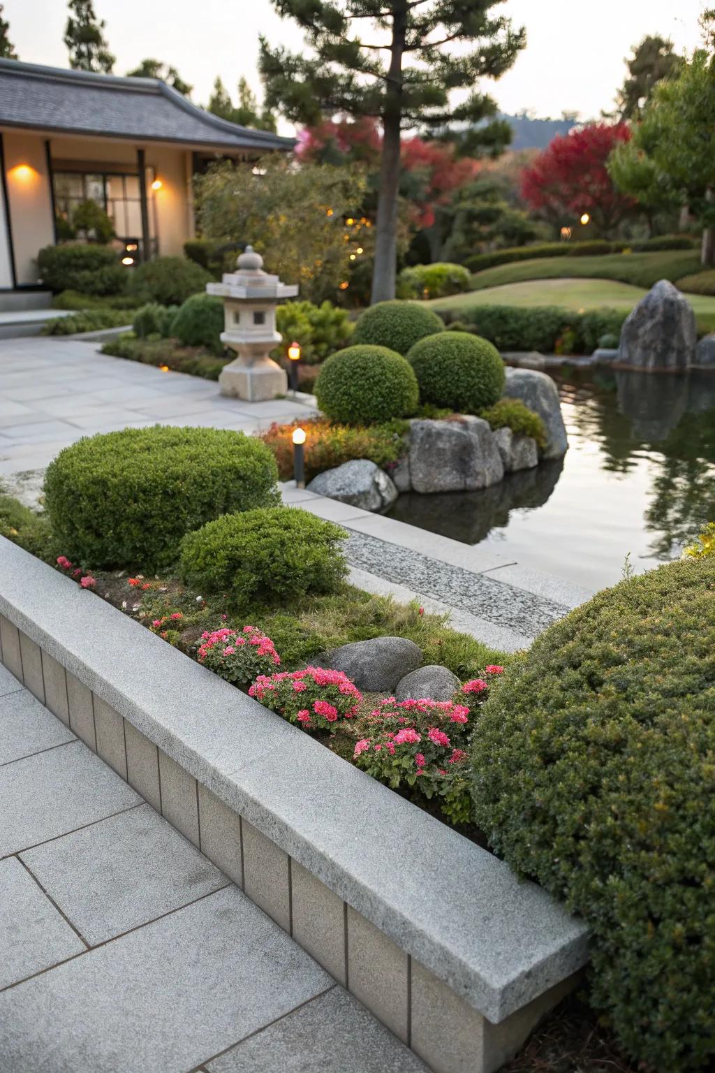 Concrete molding offers versatility and modern design options for garden edging.