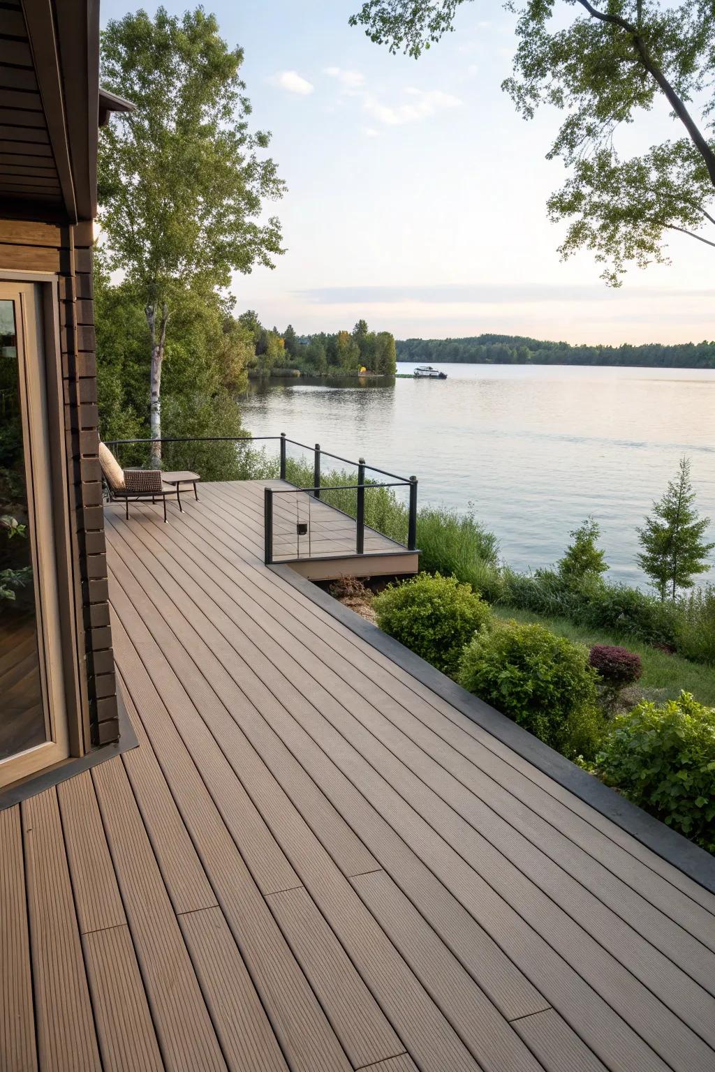 A deck built with eco-friendly materials that respect the environment.