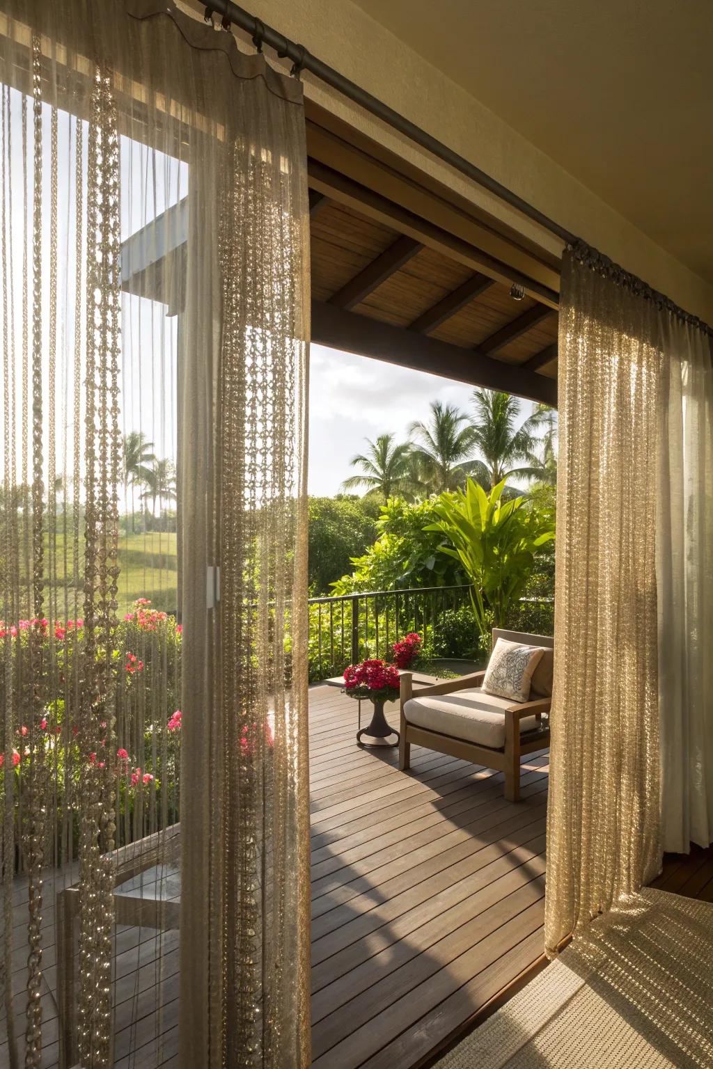 Add a touch of glam with metallic-threaded curtains.